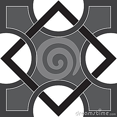 Abstract square, circles, lines pattern background, vector graphic illustration Vector Illustration