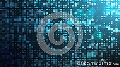 Abstract Square Pattern on Gradient Background. Pixel tile backdrop graphic art. Random Square shapes texture. Futuristic cover, Vector Illustration