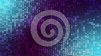 Abstract Square Pattern on Gradient Background. Pixel tile backdrop graphic art. Random Square shapes texture. Futuristic cover, Vector Illustration