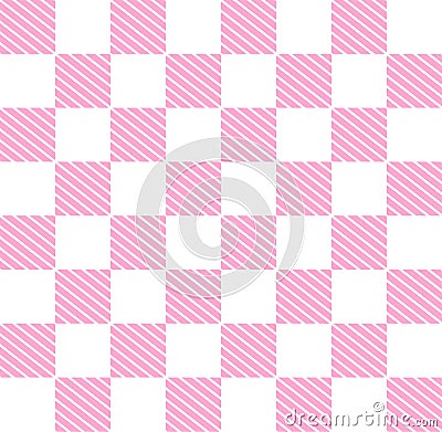 abstract square seamless pattern with simple line. Retro pink background surface design, textile, print, wrapp paper, cover. Vector Illustration