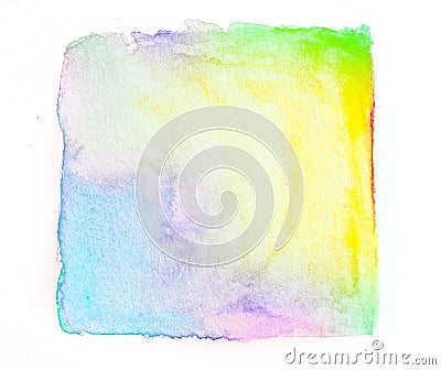 the Abstract square watercolor hand paint isolated on white back Stock Photo