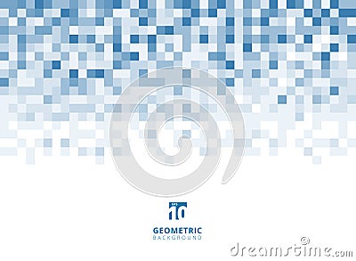 Abstract squares geometric dark blue background with copy space. Vector Illustration