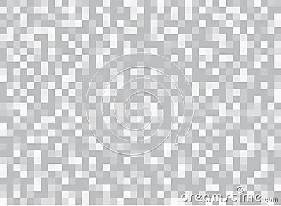 Abstract squares geometric gray and white background. Pixel, Grid, Mosaic. Vector Illustration