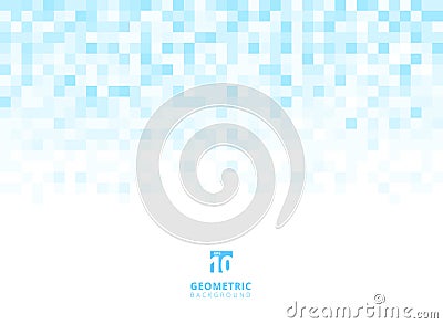 Abstract squares geometric light blue background with copy space Vector Illustration