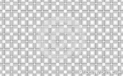 Abstract squares seamless pattern. Stroke vector background. optic illusion wave effect Stock Photo