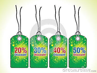 Abstract st patrick green sale tag Vector Illustration