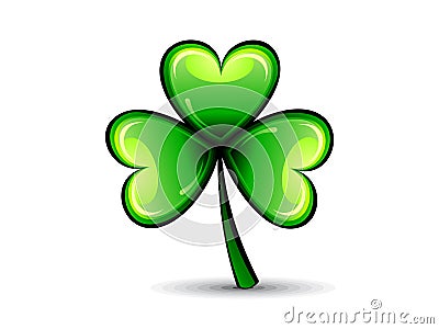 Abstract st patrick green shiny clover Vector Illustration