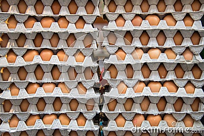 Abstract stack of eggs Stock Photo