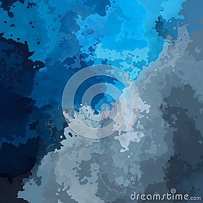 Abstract stained seamless pattern background blue and gray colors - modern painting art - watercolor effect Stock Photo