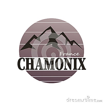 Abstract stamp or emblem with the name of town Chamonix in France, vector illustration Vector Illustration