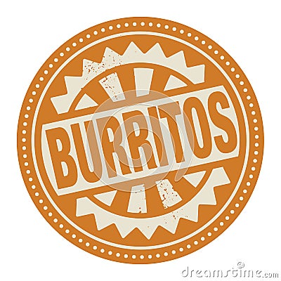 Abstract stamp or label with the text Burritos written inside Vector Illustration