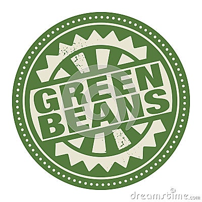 Abstract stamp or label with the text Green Beans written inside Vector Illustration