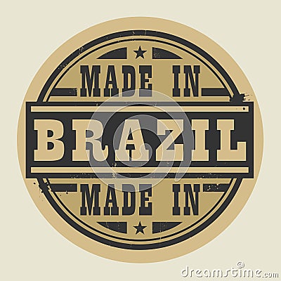 Abstract stamp or label with text Made in Brazil Vector Illustration