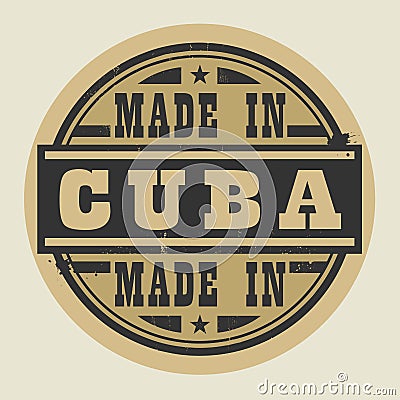 Abstract stamp or label with text Made in Cuba Vector Illustration