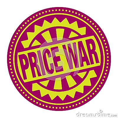 Abstract stamp or label with the text Price War Vector Illustration