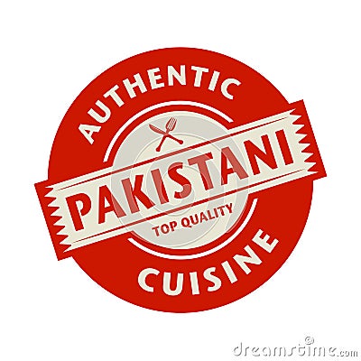 Abstract stamp with the text Authentic Pakistani Cuisine Vector Illustration