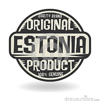 Abstract stamp with text Original Product of Estonia Vector Illustration