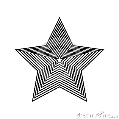 Abstract Star.Hypnotic Fascinating Image. Vector Illustration. Geometric optical illusion. Element for graphic web design. Templat Vector Illustration