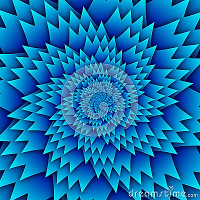 Abstract star mandala decorative pattern blue background square image, illusion art image pattern, background photo Stock Photo