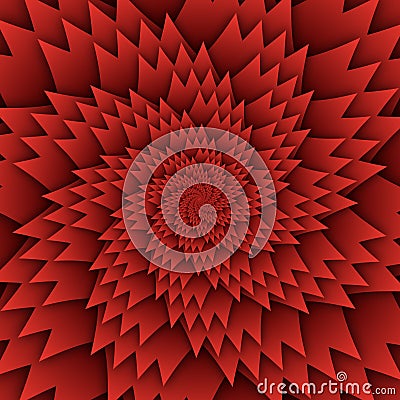 Abstract star mandala decorative pattern red background square image, illusion art image pattern, background photo Stock Photo