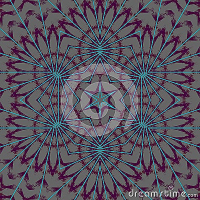 Abstract star ornament light gray purple blue Stock Photo