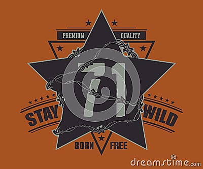 Abstract star t shirt print design Vector Illustration