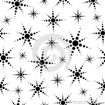 Abstract stars seamless background. Vector Illustration