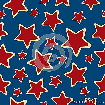 Abstract stars seamless background. Vector Illustration
