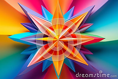 Abstract starshaped design in a vibrant and Stock Photo