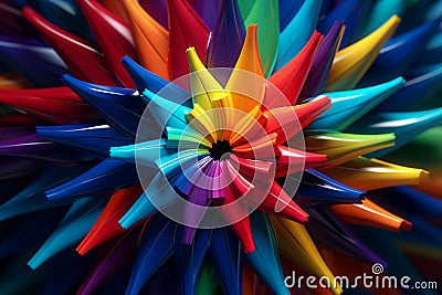 Abstract starshaped design in a vibrant and Stock Photo
