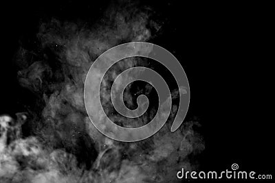 Abstract steam on a black background. Stock Photo