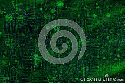 Abstract steampunk background green digital technology Stock Photo