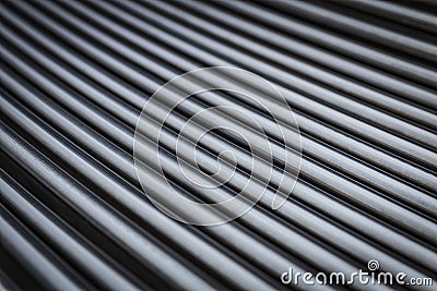 Abstract steel chrome pipe background, texture of modern stell tube bench Stock Photo