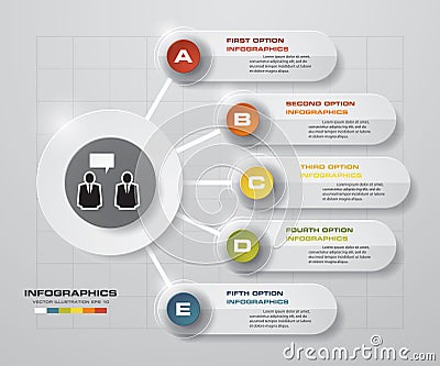 Abstract 5 steps business presentation template. Design clean number banners template/graphic or website layout. Vector Illustration