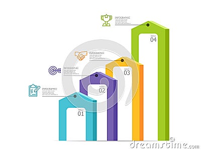 abstract steps growth infographic background Vector Illustration