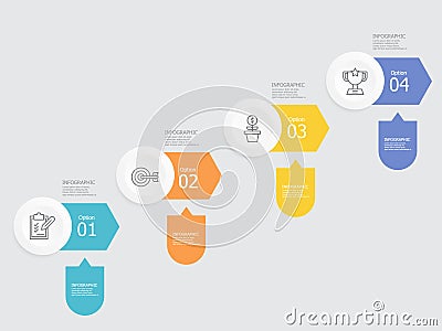 abstract steps growth infographic Cartoon Illustration