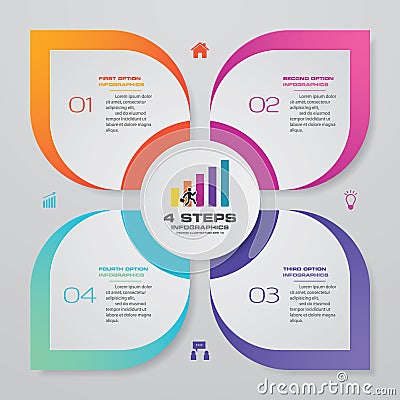 4 steps infographic element chart for data presentation. Vector Illustration