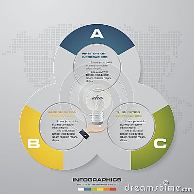 Abstract 3 steps infographics template. Infographics for business presentation. EPS 10. Vector Illustration