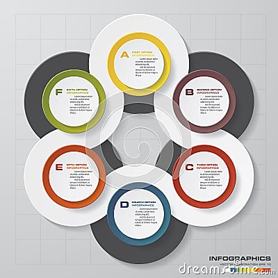 Abstract 6 steps infographis elements. Vector Illustration