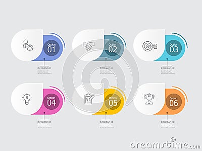 abstract steps timeline infographic presentation element report background Vector Illustration