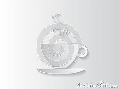 Abstract sticker background with a coffee cup Vector Illustration