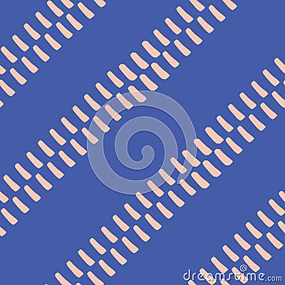 Abstract stitch style stripe vector pattern seamless background. Diagonal irregular running handstitch needle work Vector Illustration