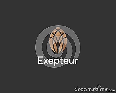 Abstract stone egg logo icon vector design. Universal creative premium luxury symbol. Graceful jewel boutique vector Vector Illustration