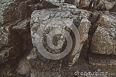 Abstract stone texture from waves erode, nature background. Top view. Copy space. Can use as banner. Stock Photo