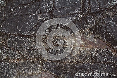 Abstract stone texture from waves erode, nature background. Top view. Copy space. Can use as banner. Stock Photo