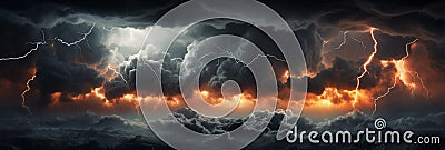 Abstract Storm clouds with lightnings isolated on background Stock Photo