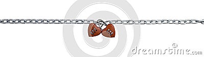 Abstract, straight front view two red heart shaped combination lock, Symbol valentine, happy, unhappy. Metal chain padlock. Stock Photo