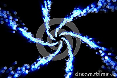Abstract stream array colorful blue lines with particles Stock Photo