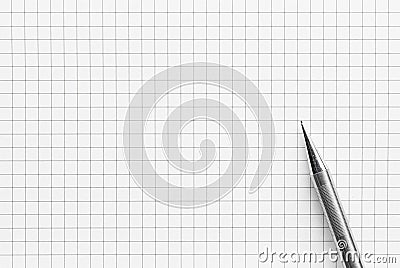 Abstract striped notebook with pencil on white paper line pattern. Blank notebook. picture for add text message or used background Stock Photo