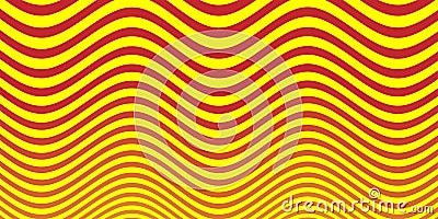 Abstract stripes red yellow optical art wave line background. Vector illustration Vector Illustration